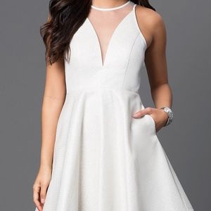 Sleeveless Cream Sparkle Party Dress